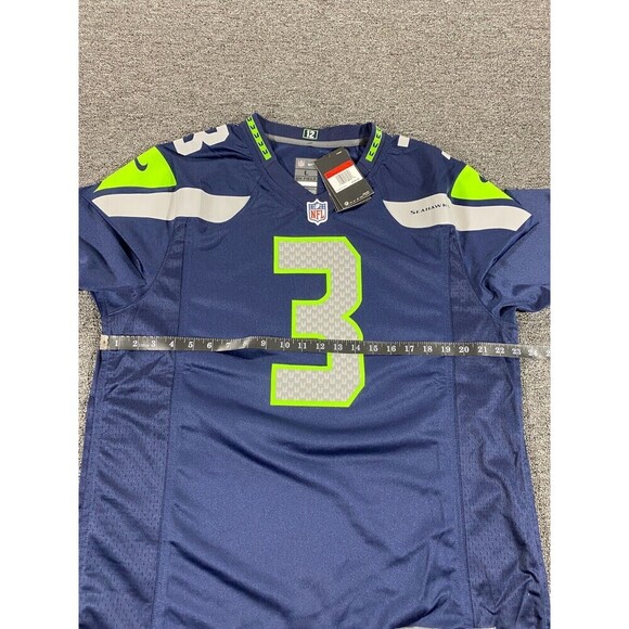 Nike Seattle Seahawks Jersey Mens Large Blue Russel Wilson Elite Football Shirt - Picture 3 of 12
